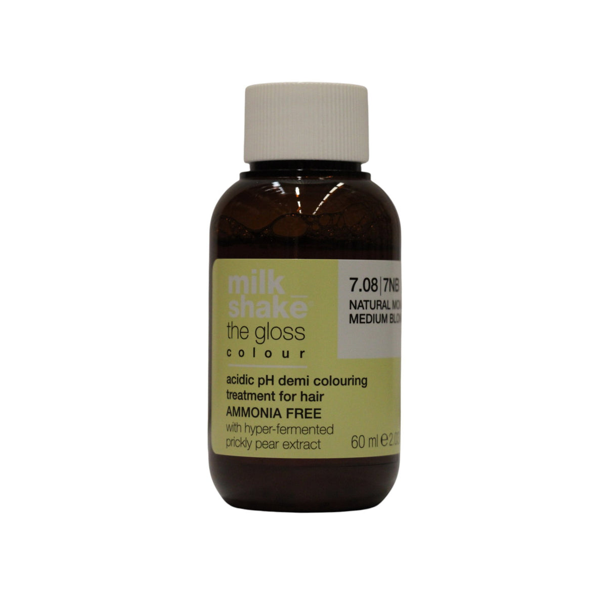 Milk Shake, The Gloss Acidic pH, Demi-permanente Haarfarbe, 7.08 Natural Moka Medium Blond, 60 ml