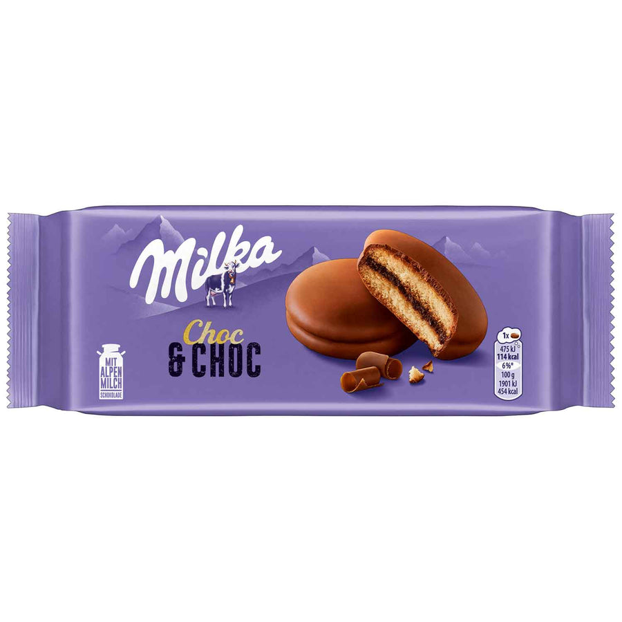 Milka Choc & Choc Kuchentaler 175 g mit Schokocremefüllung und Schokoladenüberzug – Produktansicht