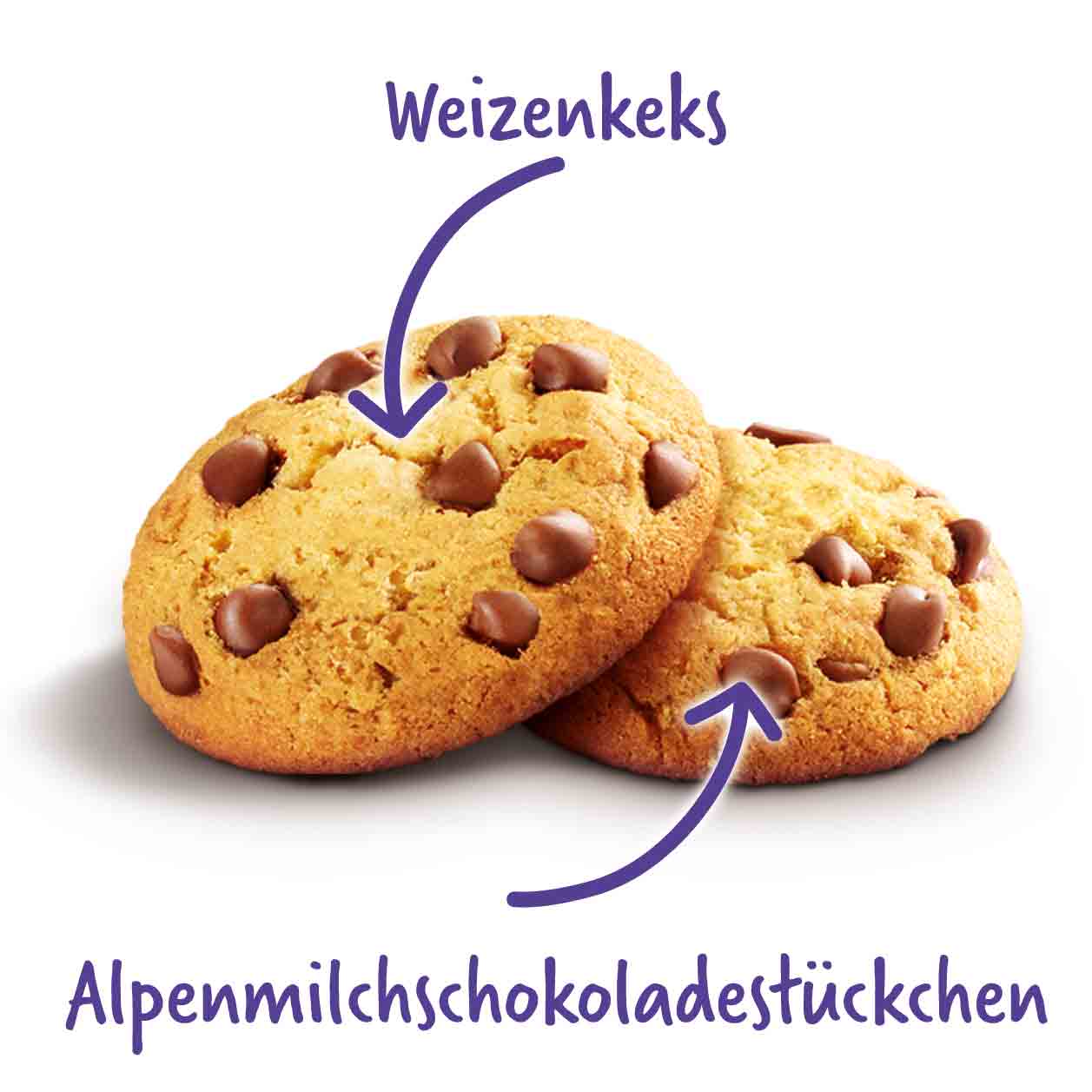 Milka Keks mit Schokoladestückchen Cookie & Choco 135g – Detailansicht