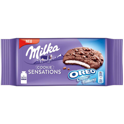 Milka Cookie Sensations Oreo 156g Schokoladentafel mit Oreo Keksstücken – Detailansicht