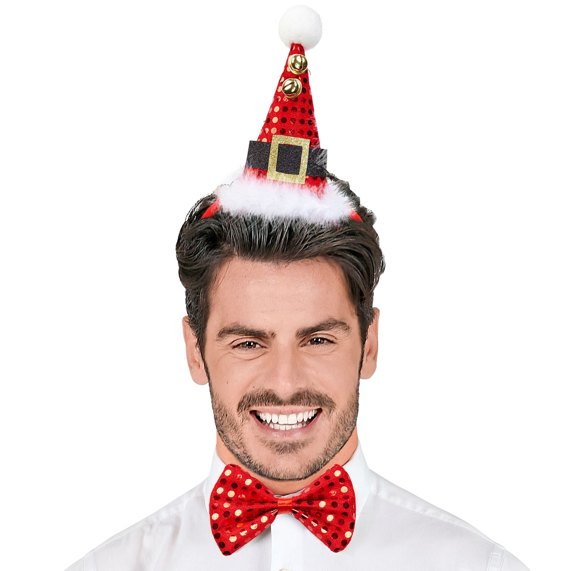 "MINI WEIHNACHTSMANNHUT MIT GLÖCKCHEN UND FLIEGE" – Ansicht 3