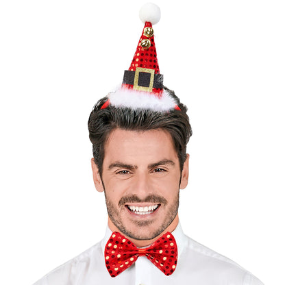 "MINI WEIHNACHTSMANNHUT MIT GLÖCKCHEN UND FLIEGE" – Ansicht 3