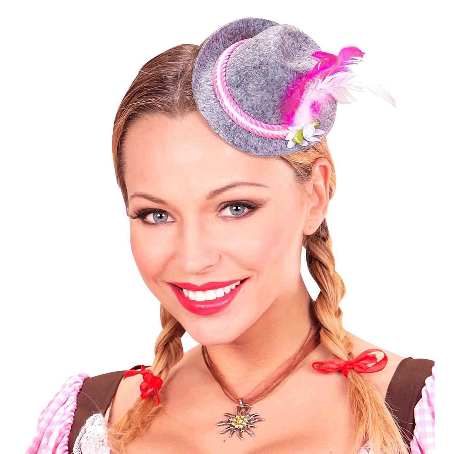 "MINIFEDORA BAYRISCH MIT EDELWEISS& FEDERN" Filz – Ansicht 4