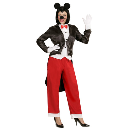 "MISS MOUSE" (Frack mit Weste & Fliege, Hose, Ohren) – Vorderansicht
