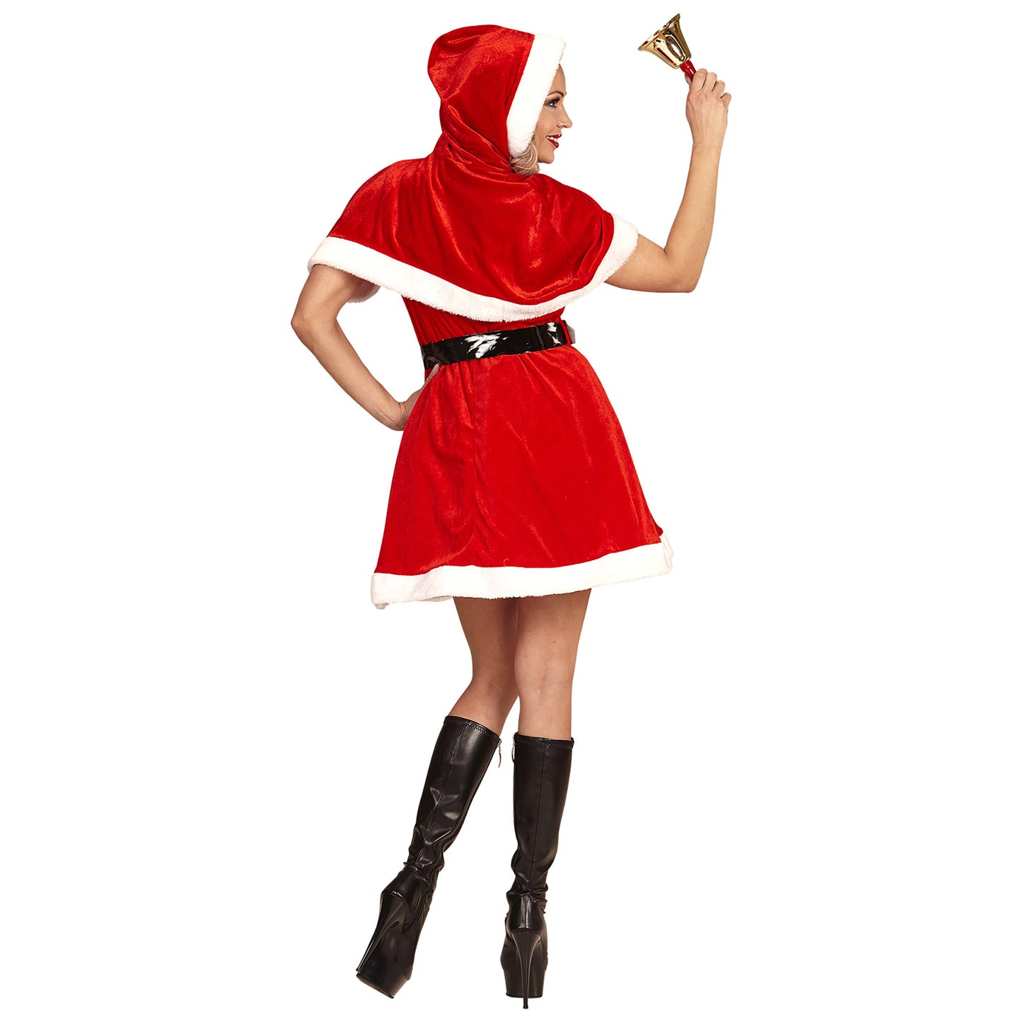 "MISS WEIHNACHTSMANN" aus Samt und Plüsch (Kleid, Gürtel, Umhang mit Kapuze) – Ansicht 4