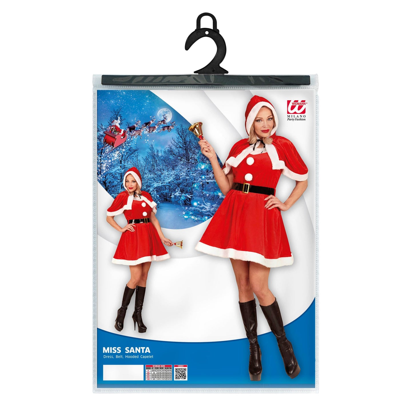 "MISS WEIHNACHTSMANN" aus Samt und Plüsch (Kleid, Gürtel, Umhang mit Kapuze) – Ansicht 5