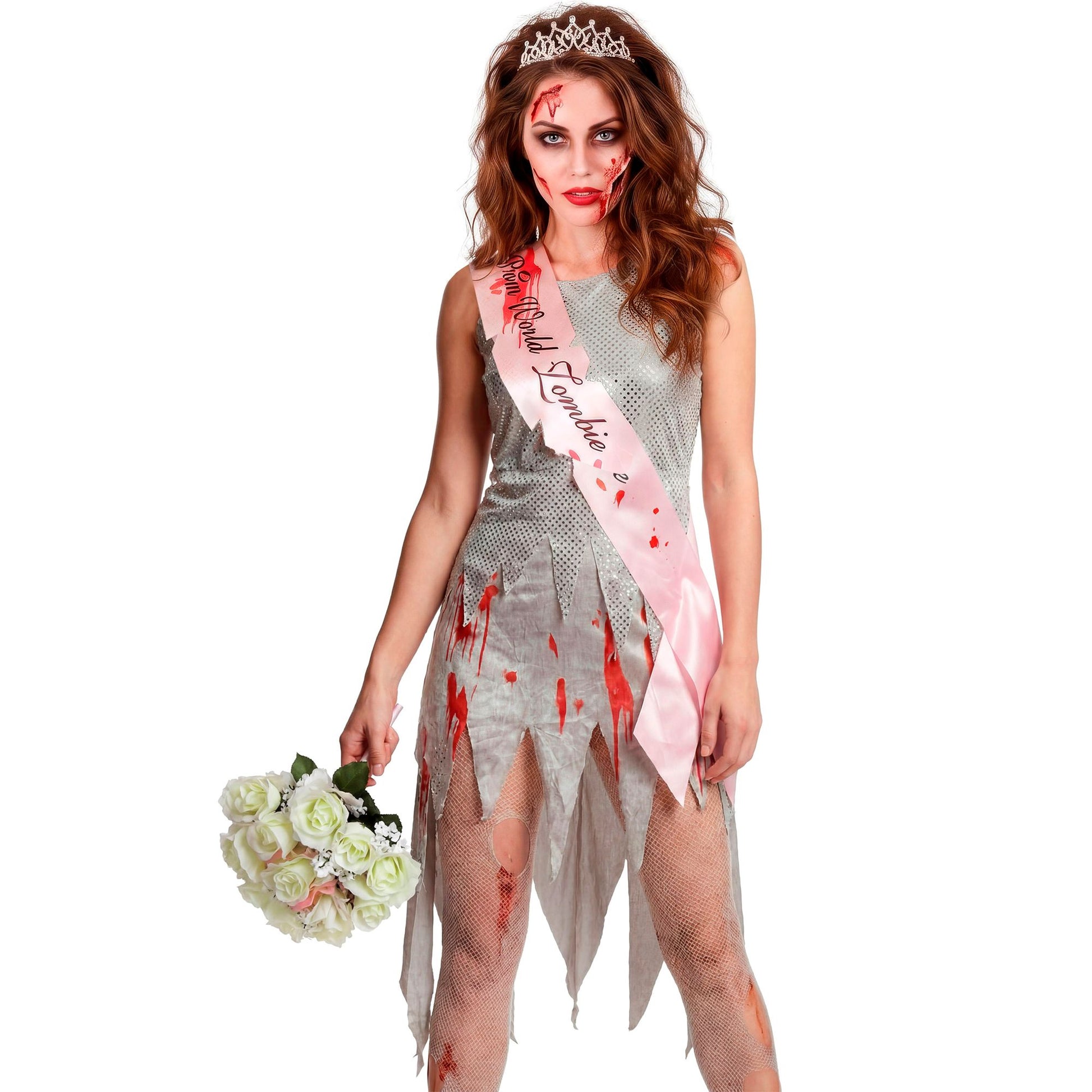 "MISS WORLD ZOMBIE" (Kleid, Schärpe) – Detailansicht