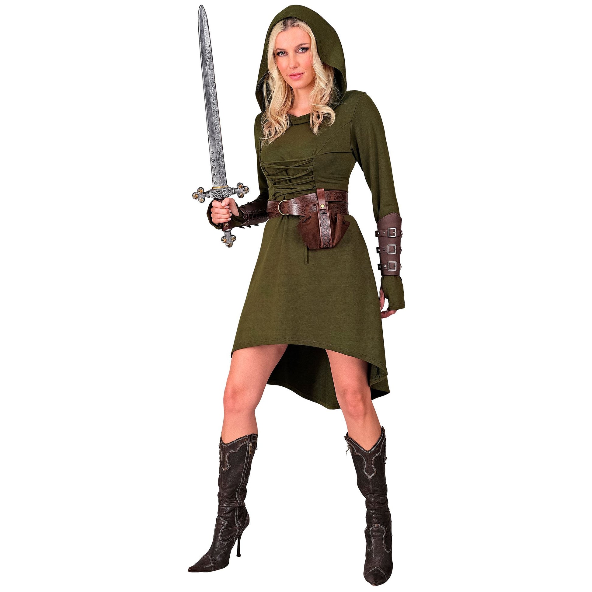 "MITTELALTER / GOTHIKKLEID ZUM SCHNÜREN" (Kleid mit Kapuze) – Ansicht 3