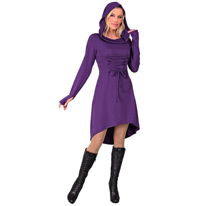 "MITTELALTER / GOTHIKKLEID ZUM SCHNÜREN" (Kleid mit Kapuze) – Detailansicht