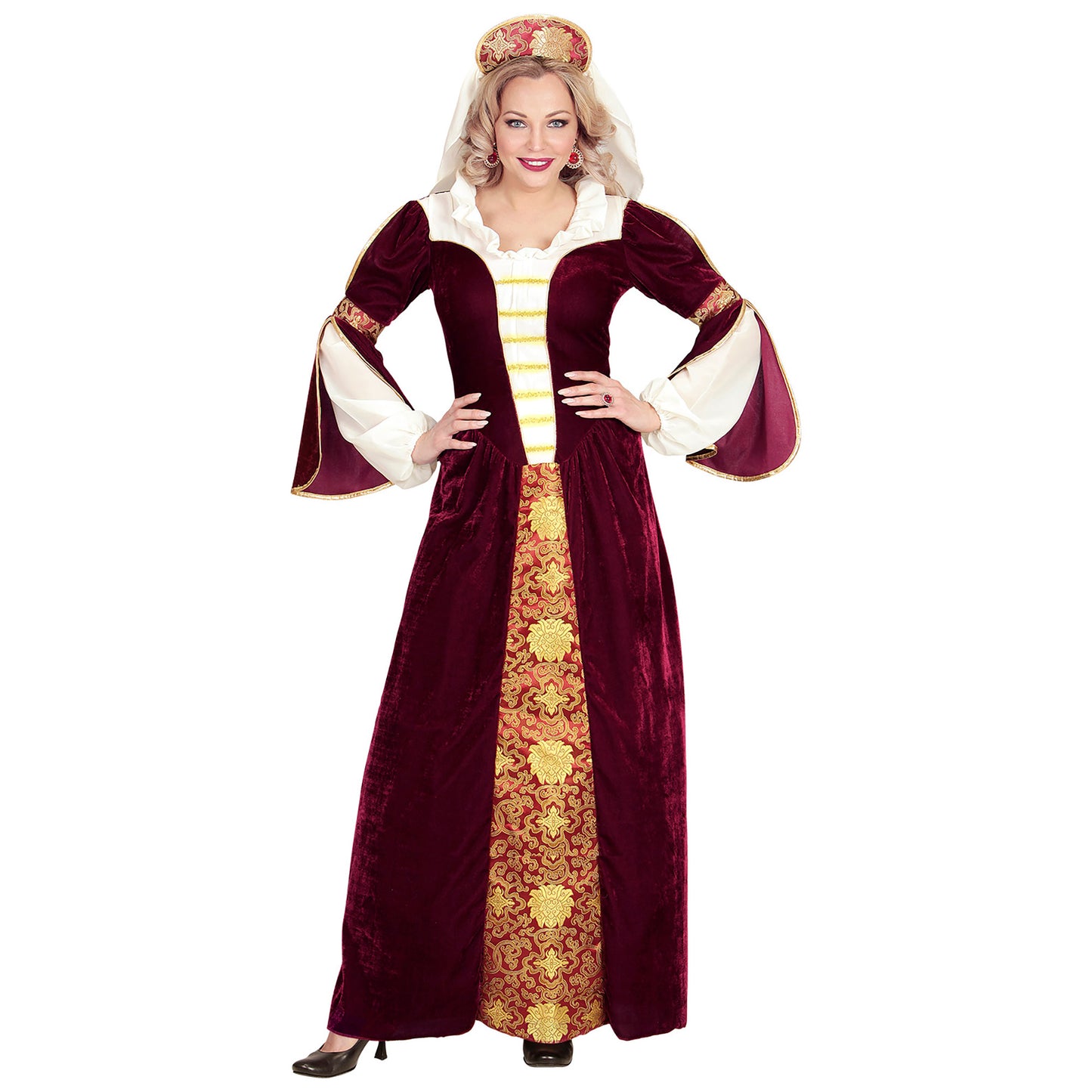 "MITTELALTER KÖNIGIN" (Kleid, Unterrock, mit Schleier) – Detailansicht