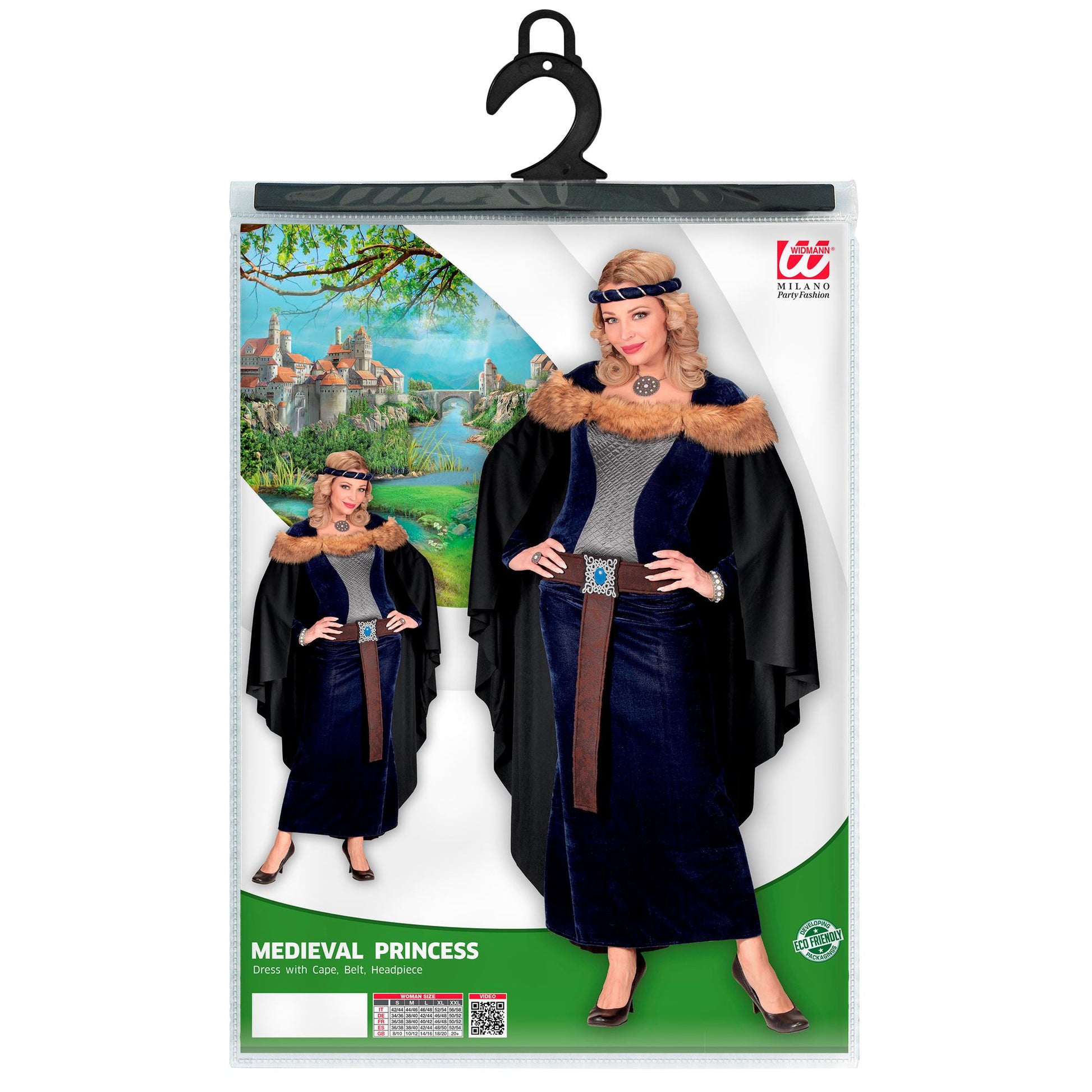 "MITTELALTER PRINZESSIN" (Kleid mit Umhang, Gürtel, Kopfschmuck) – Ansicht 5