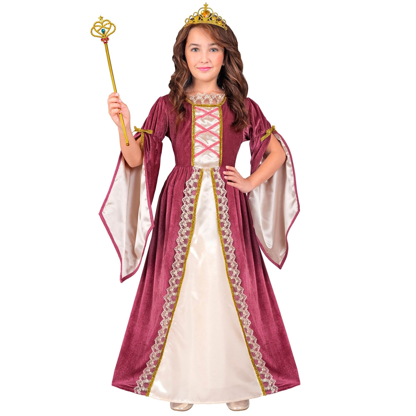 "MITTELALTER PRINZESSIN" (Kleid mit Unterrock, Krone) – Detailansicht