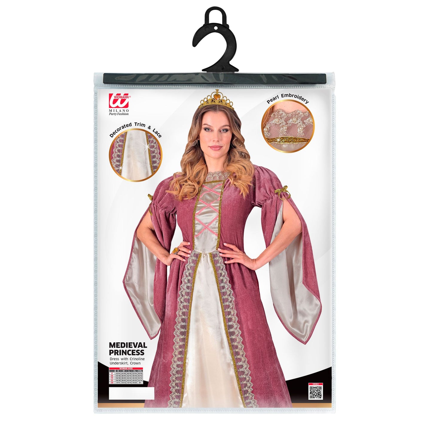 "MITTELALTER PRINZESSIN" (Kleid mit Unterrock, Krone) – Ansicht 4