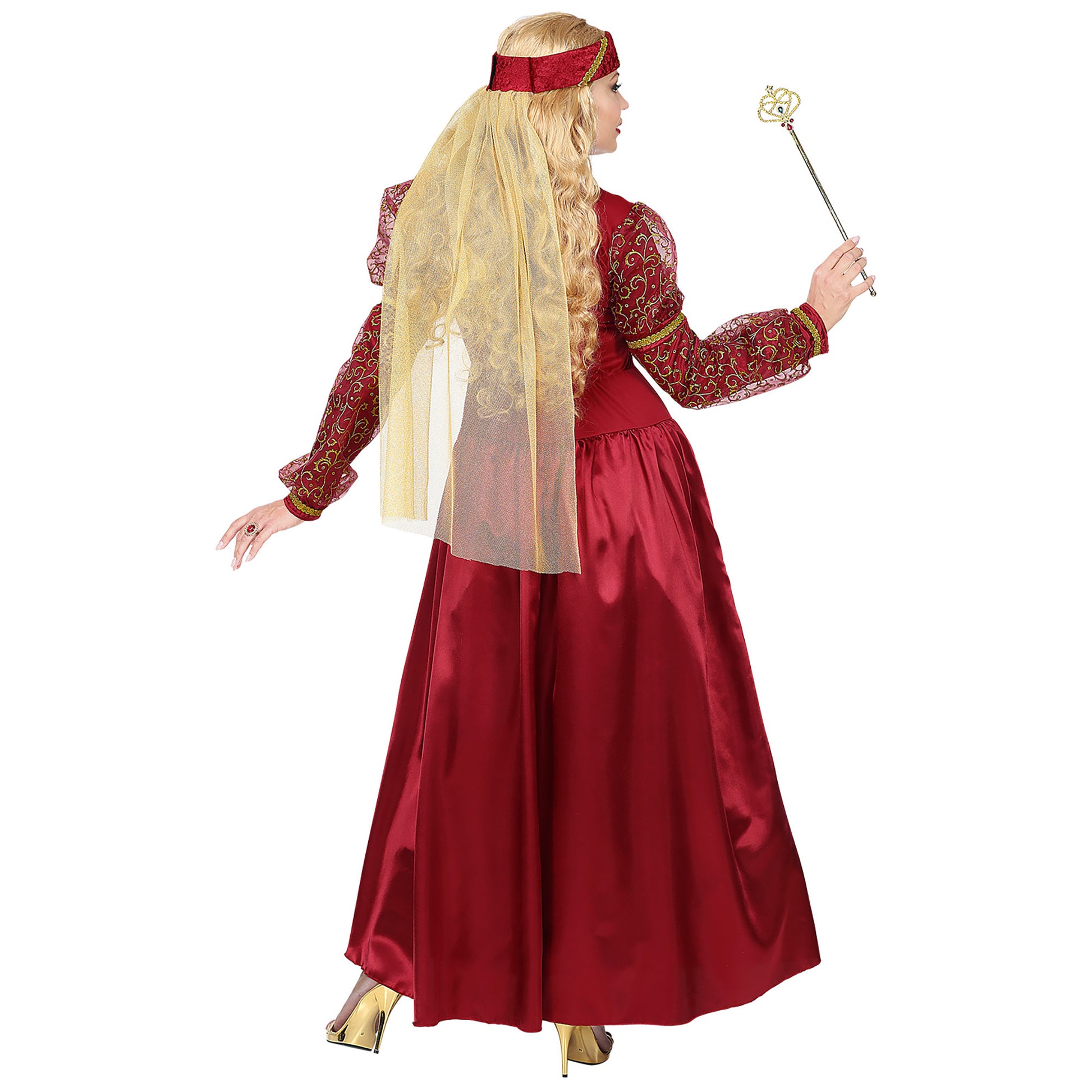 "MITTELALTER PRINZESSIN" (Kleid mit Unterrock & Reifrock, Kopfschmuck mit Schleier) – Ansicht 3