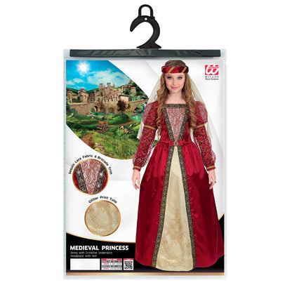 "MITTELALTER PRINZESSIN" (Kleid mit Unterrock & Reifrock, Kopfschmuck mit Schleier) – Ansicht 4