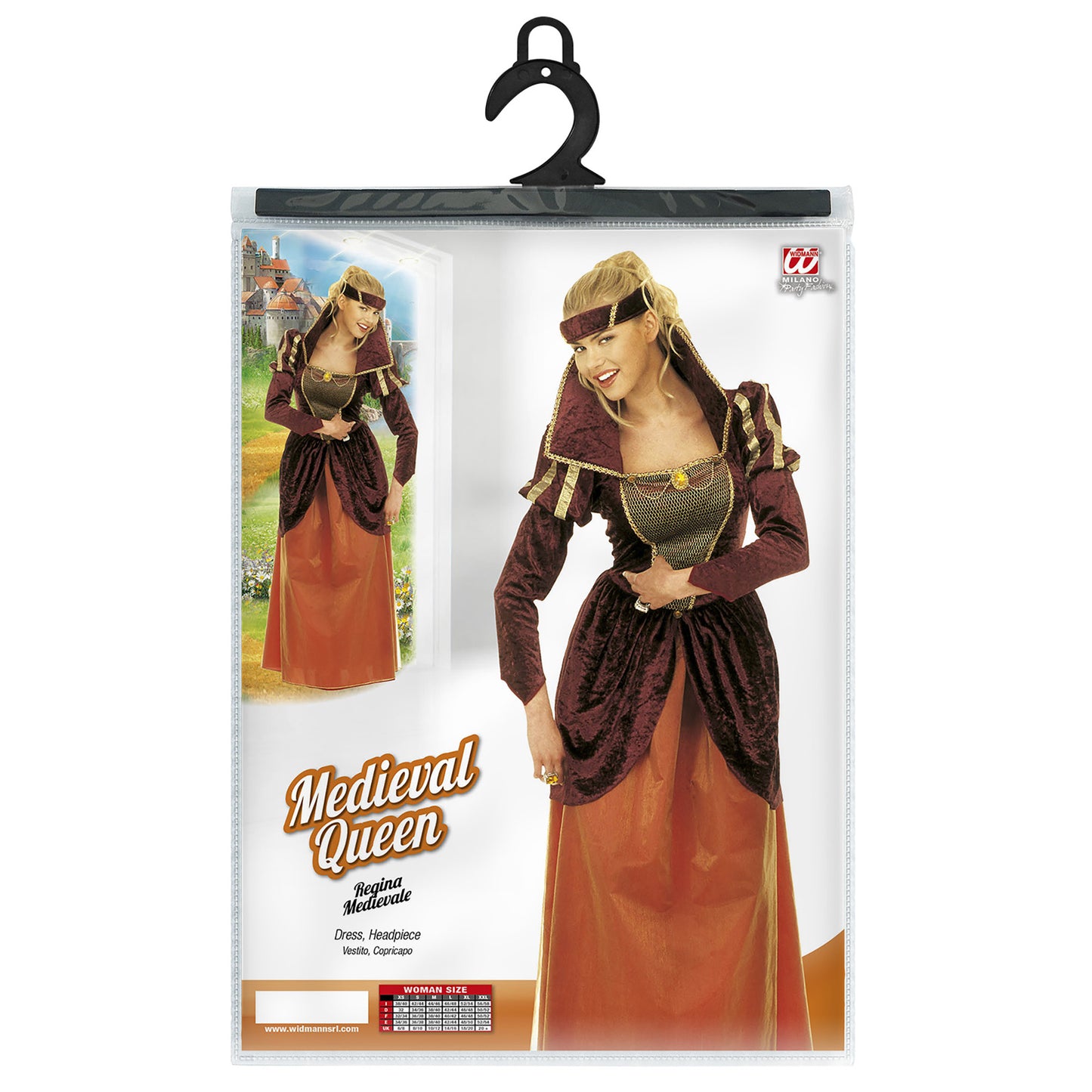 "MITTELALTERLICHE KÖNIGIN" (Kleid, Kopfbedeckung) – Detailansicht