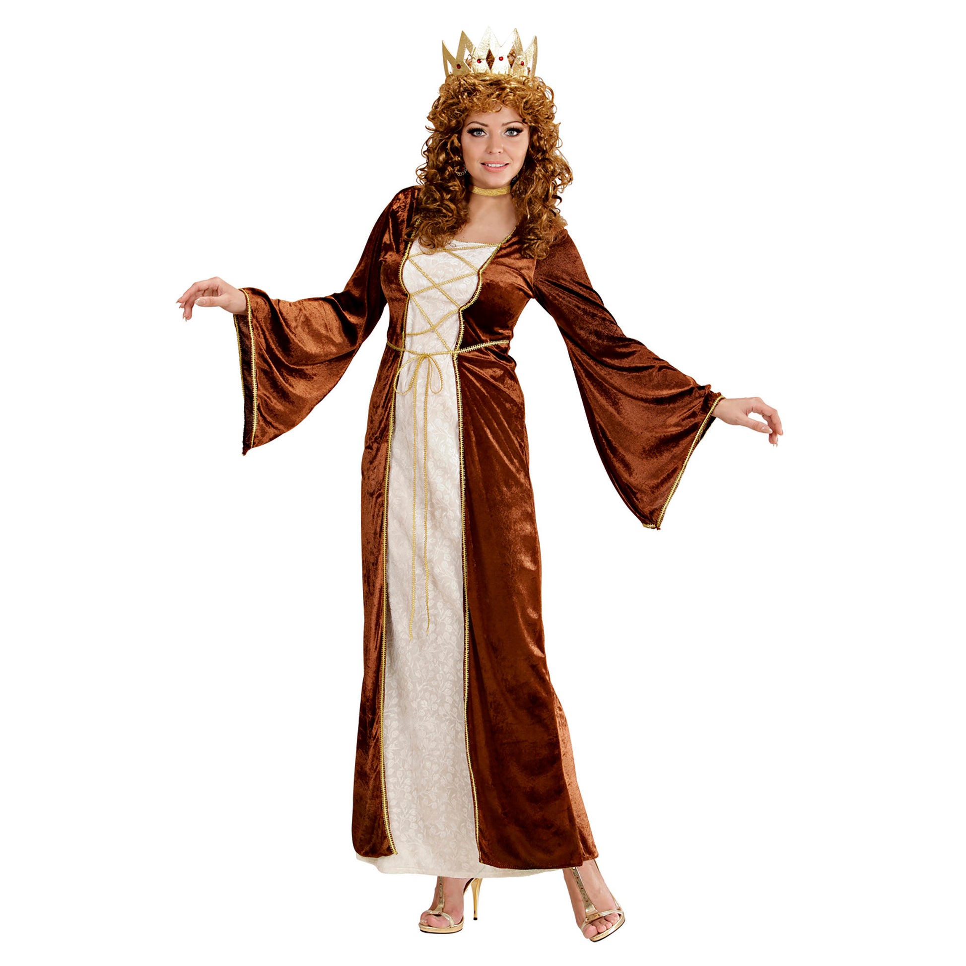 "MITTELALTERLICHE PRINZESSIN" (Kleid, Halsband, Krone mit Edelsteinen) – Detailansicht