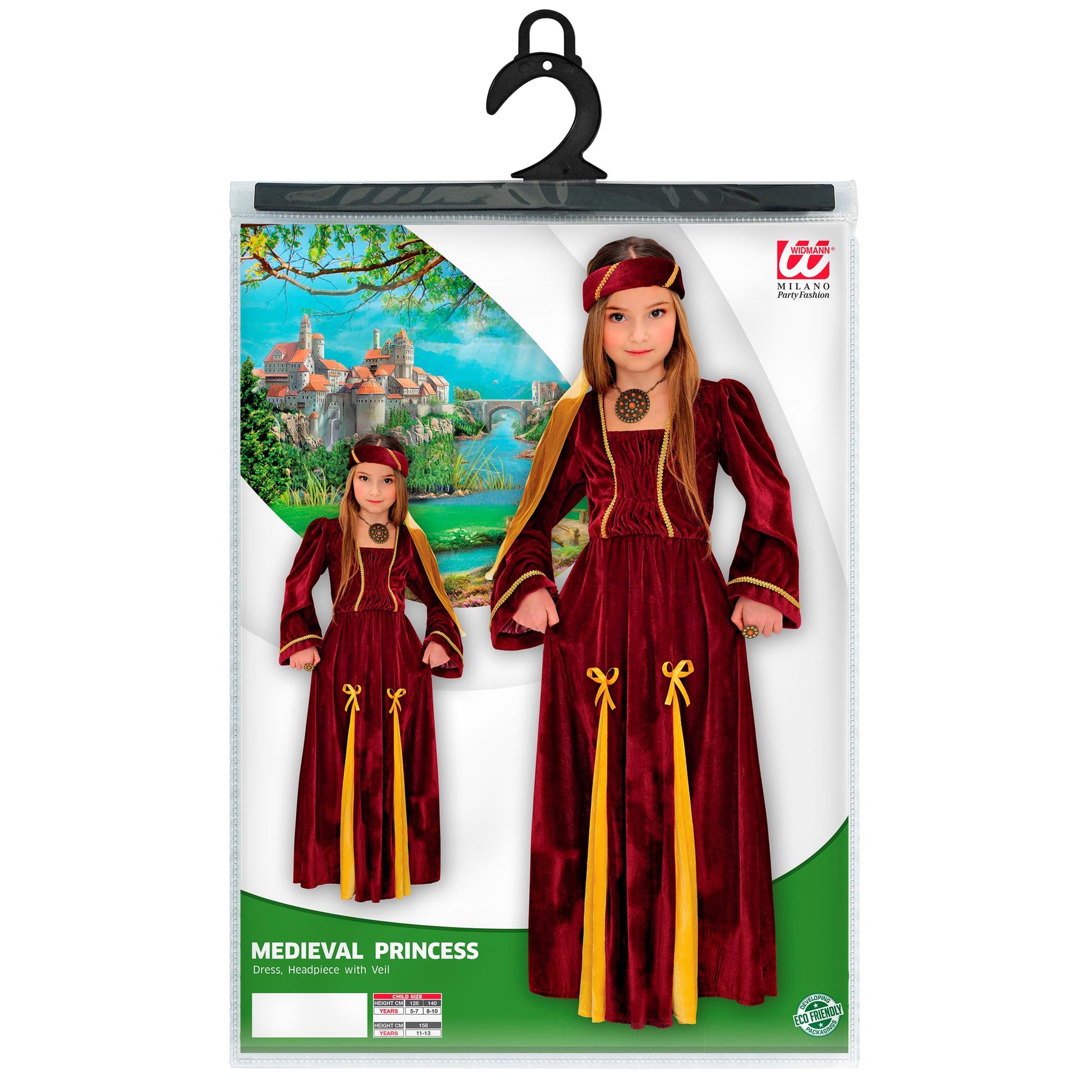 "MITTELALTERLICHE PRINZESSIN" (Kleid, Kopfbedeckung mit Schleier) – Ansicht 4