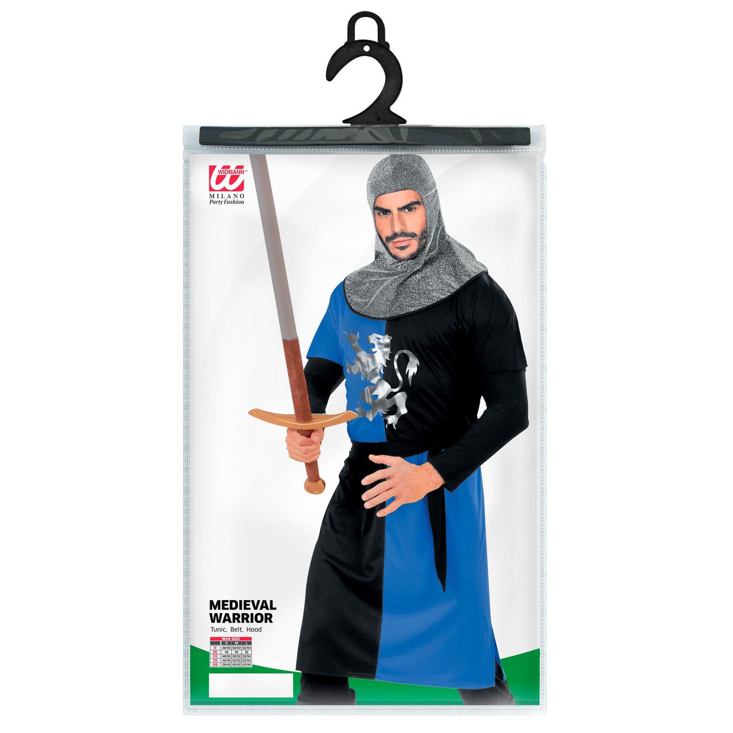 "MITTELALTERLICHER KRIEGER" - blau (Coat, Gürtel, Kapuze) – Ansicht 3