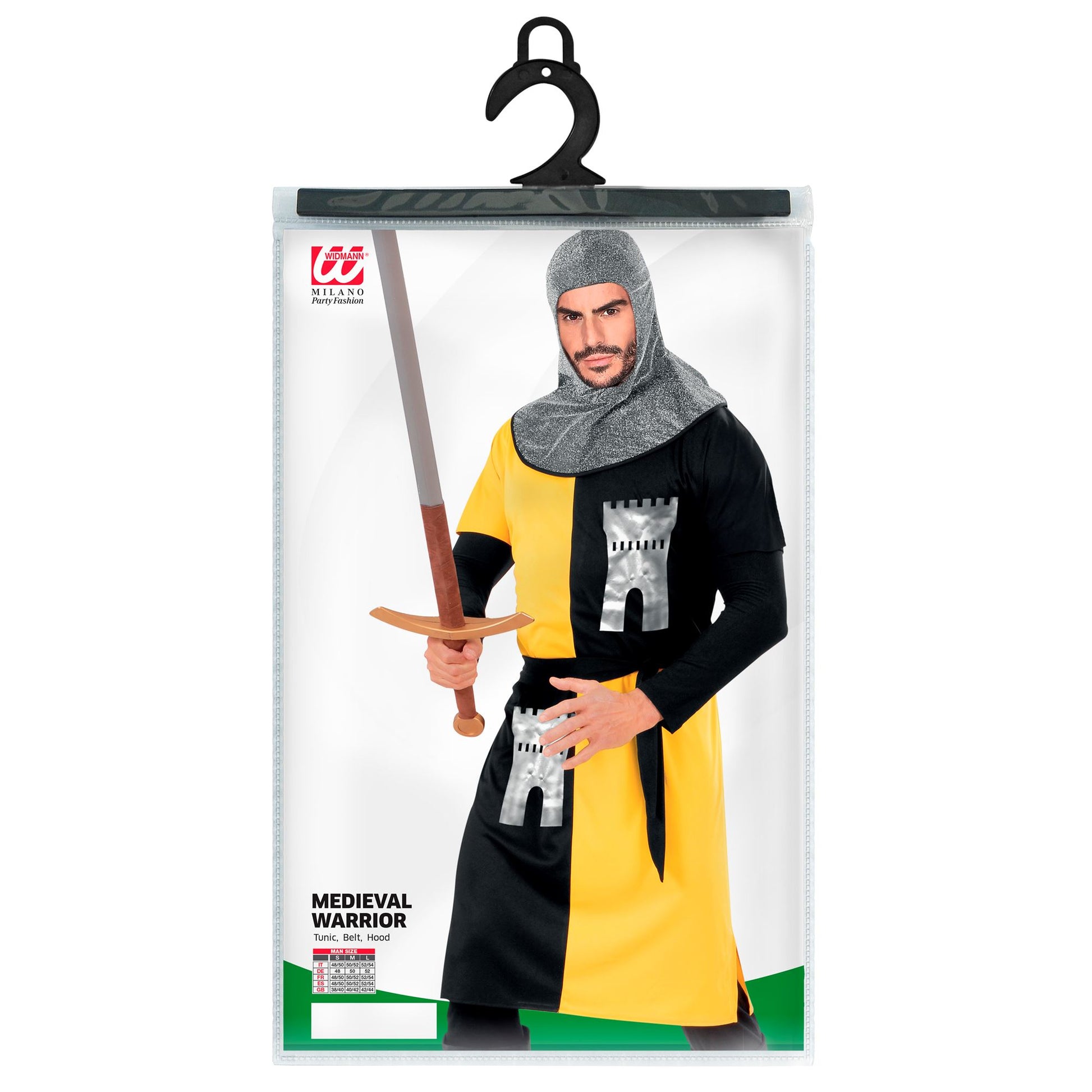 "MITTELALTERLICHER KRIEGER" - gelb (Coat, Gürtel, Kapuze) – Ansicht 4