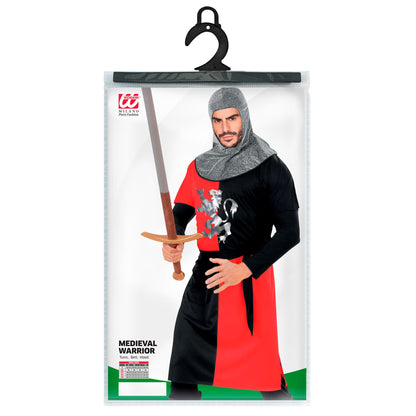 "MITTELALTERLICHER KRIEGER" - rot (Coat, Gürtel, Kapuze) – Detailansicht