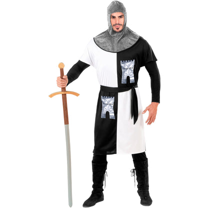 "MITTELALTERLICHER KRIEGER" - weiß (Coat, Gürtel, Kapuze) – Detailansicht