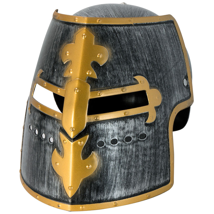 "MITTELALTERLICHER RITTER HELM MIT VISIER" aus Hartplastik - Kindergröße – Vorderansicht