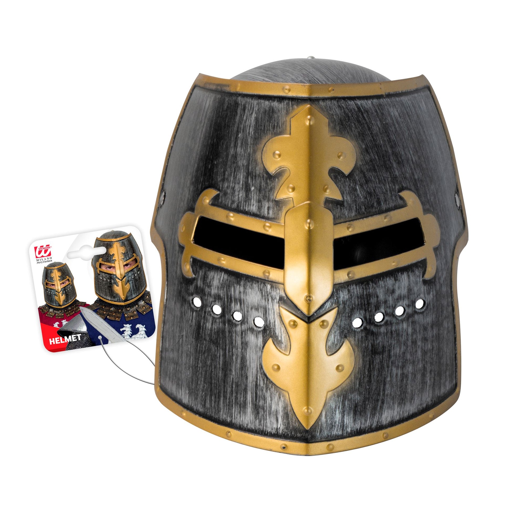 "MITTELALTERLICHER RITTER HELM MIT VISIER" aus Hartplastik - Kindergröße – Ansicht 3