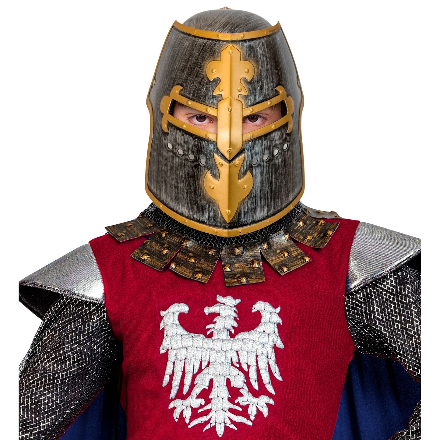 "MITTELALTERLICHER RITTER HELM MIT VISIER" aus Hartplastik - Kindergröße – Ansicht 5