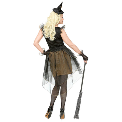 "MITTERNACHTSHEXE" (Kleid, Fingerlose Handschuhe, Minihut) – Ansicht 3