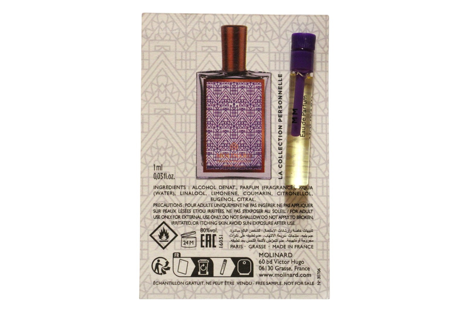 Molinard Molinard, Collection Personnelle - MM, Eau de Parfum, Unisex, 1 ml Fläschchen Vial