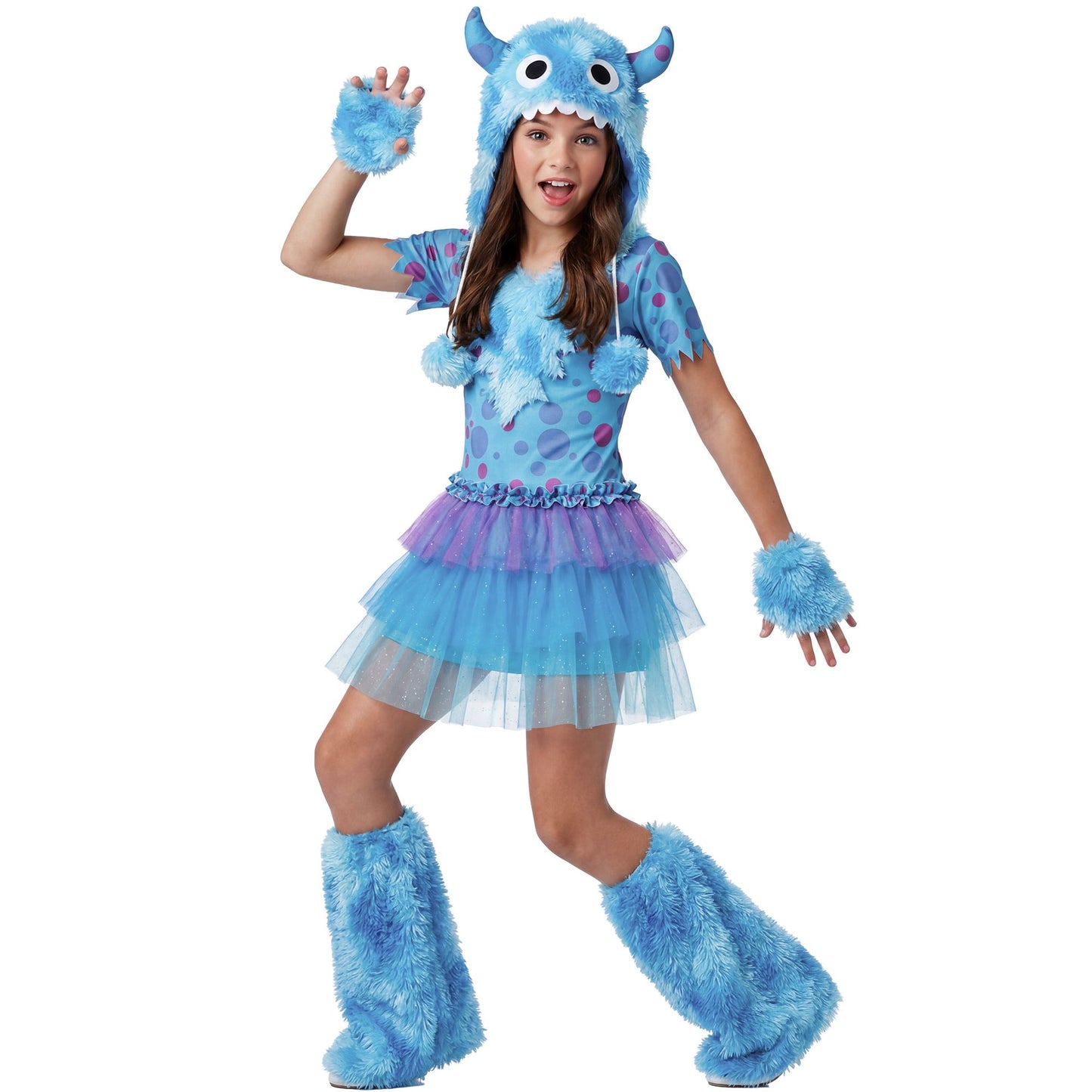 "MONSTER GIRL" (Kleid, Kopfbedeckung, Handschuhe, Schaefte) in 3 Farben sortiert – Ansicht 3