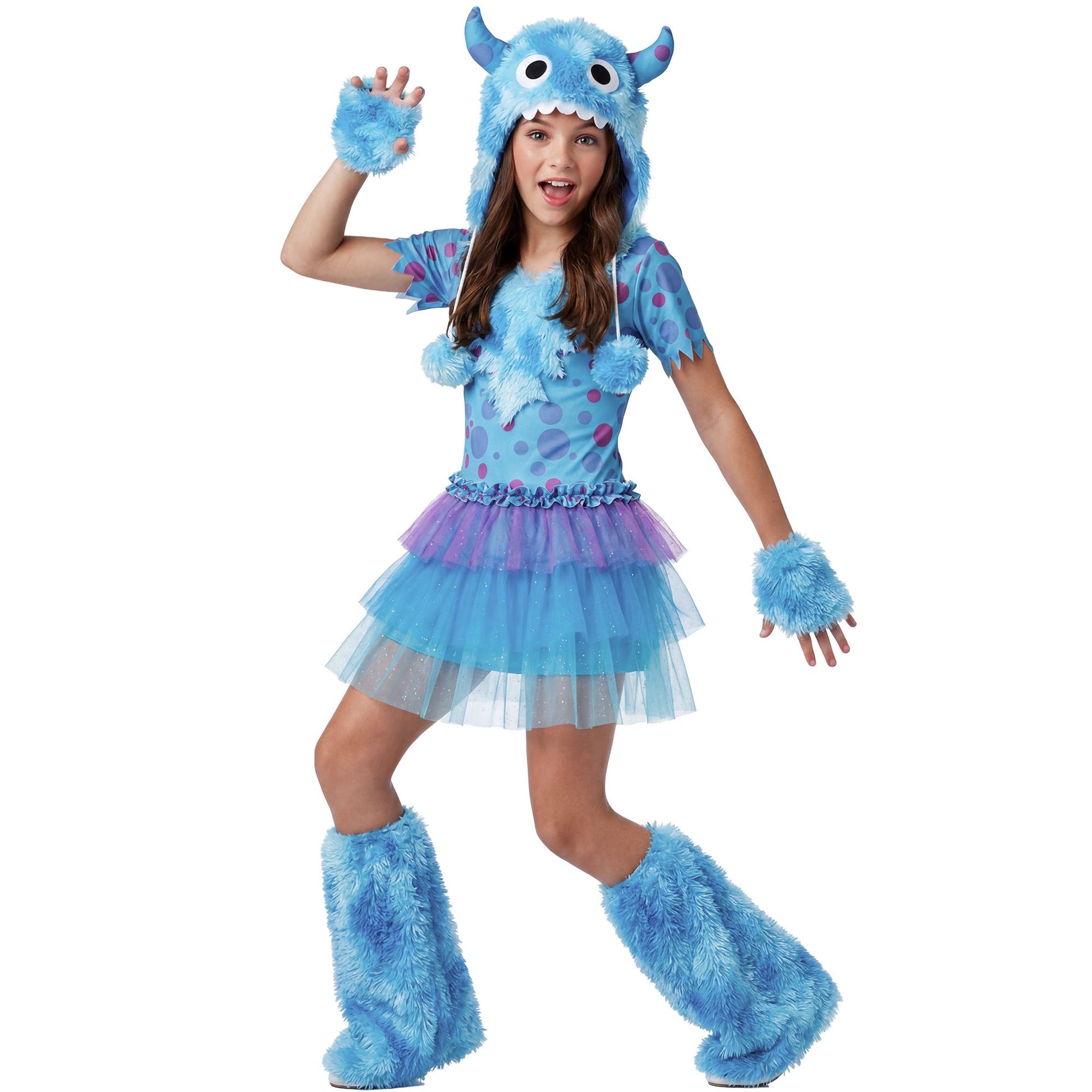 "MONSTER GIRL" (Kleid, Kopfbedeckung, Handschuhe, Schaefte) in 3 Farben sortiert – Ansicht 3