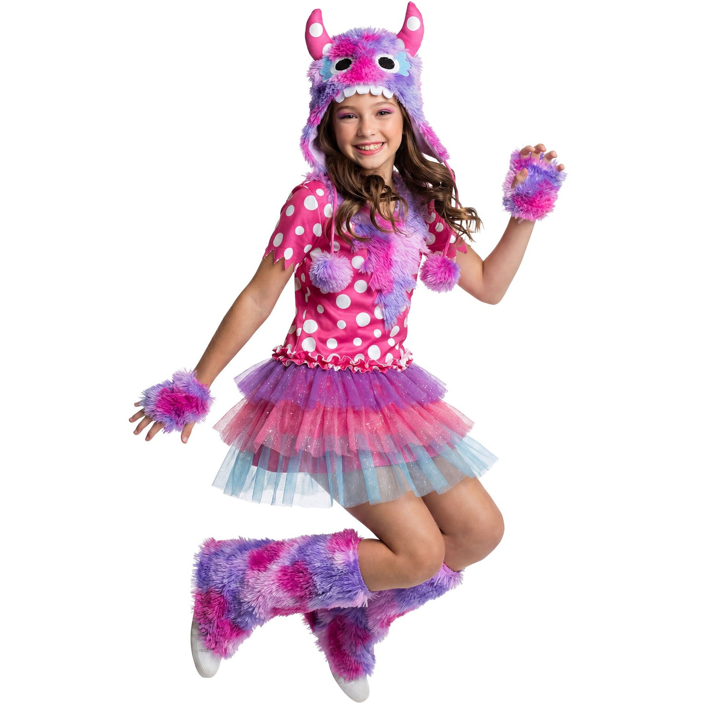 "MONSTER GIRL" (Kleid, Kopfbedeckung, Handschuhe, Schaefte) in 3 Farben sortiert – Ansicht 4