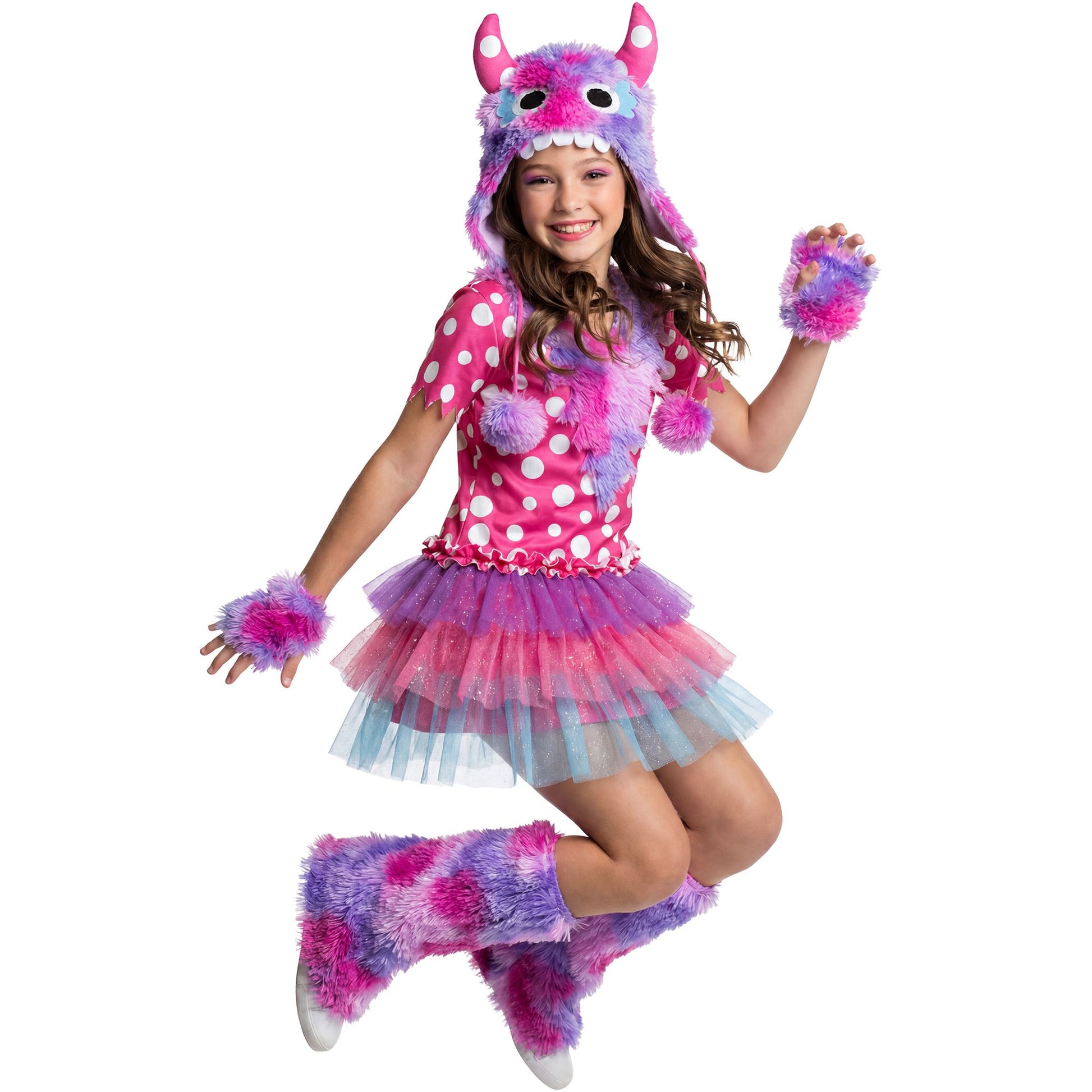 "MONSTER GIRL" (Kleid, Kopfbedeckung, Handschuhe, Schaefte) in 3 Farben sortiert – Ansicht 4