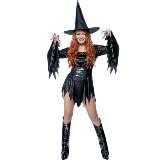 "MORGANA" (Kleid, Gürtel, Überstiefel, Hut) – Vorderansicht