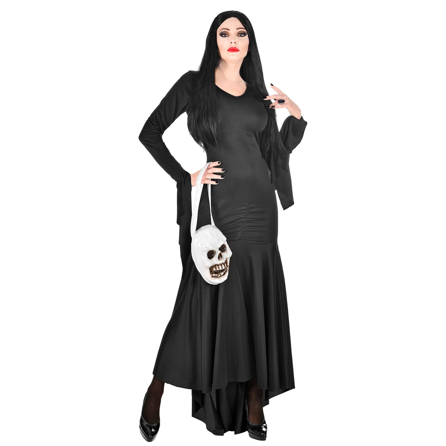 "MORTISIA" (Kleid, Totenkopftasche) – Detailansicht