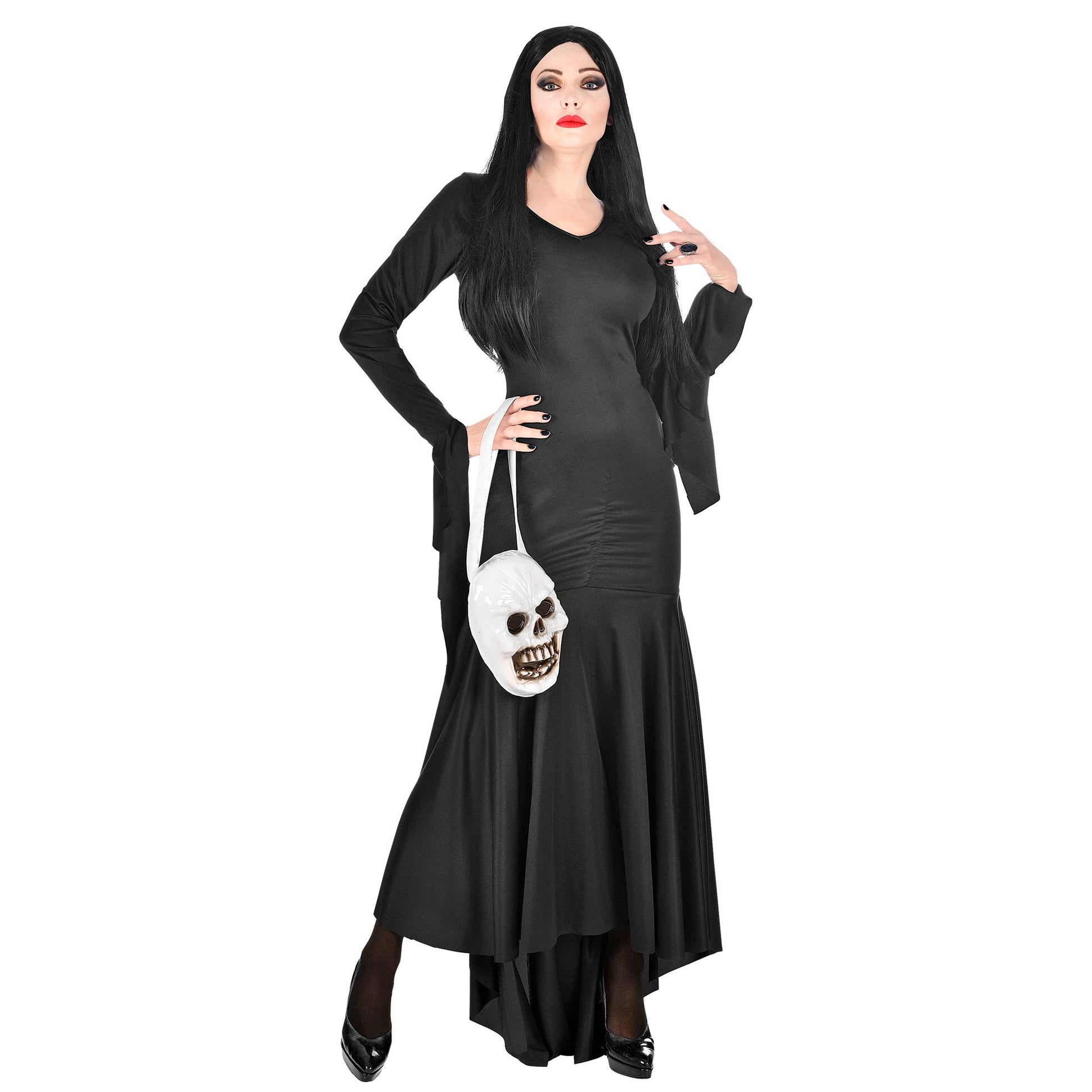 "MORTISIA" (Kleid, Totenkopftasche) – Detailansicht
