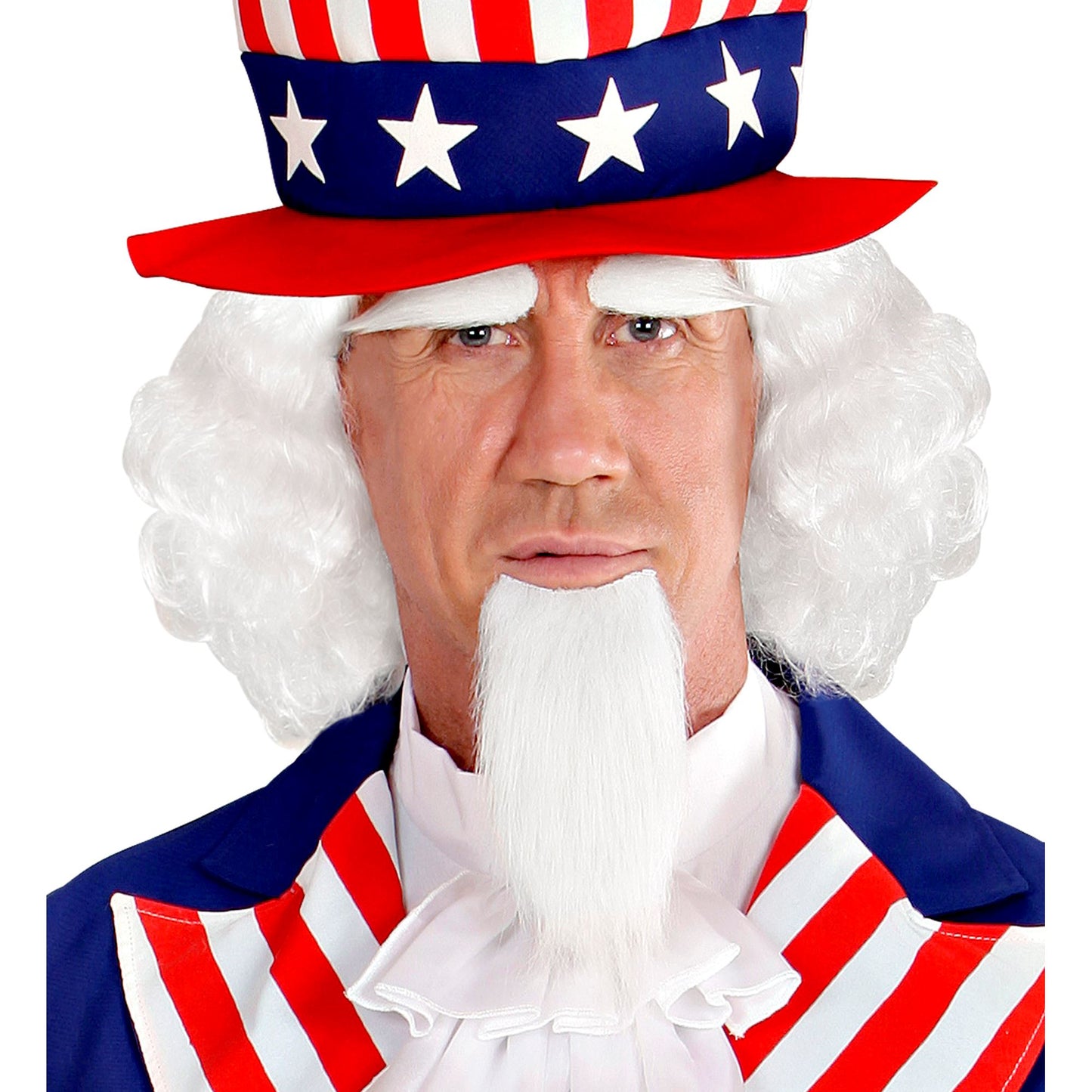 "MR. AMERICA PERÜCKE, SPITZBART & AUGENBRAUEN" in Box – Vorderansicht