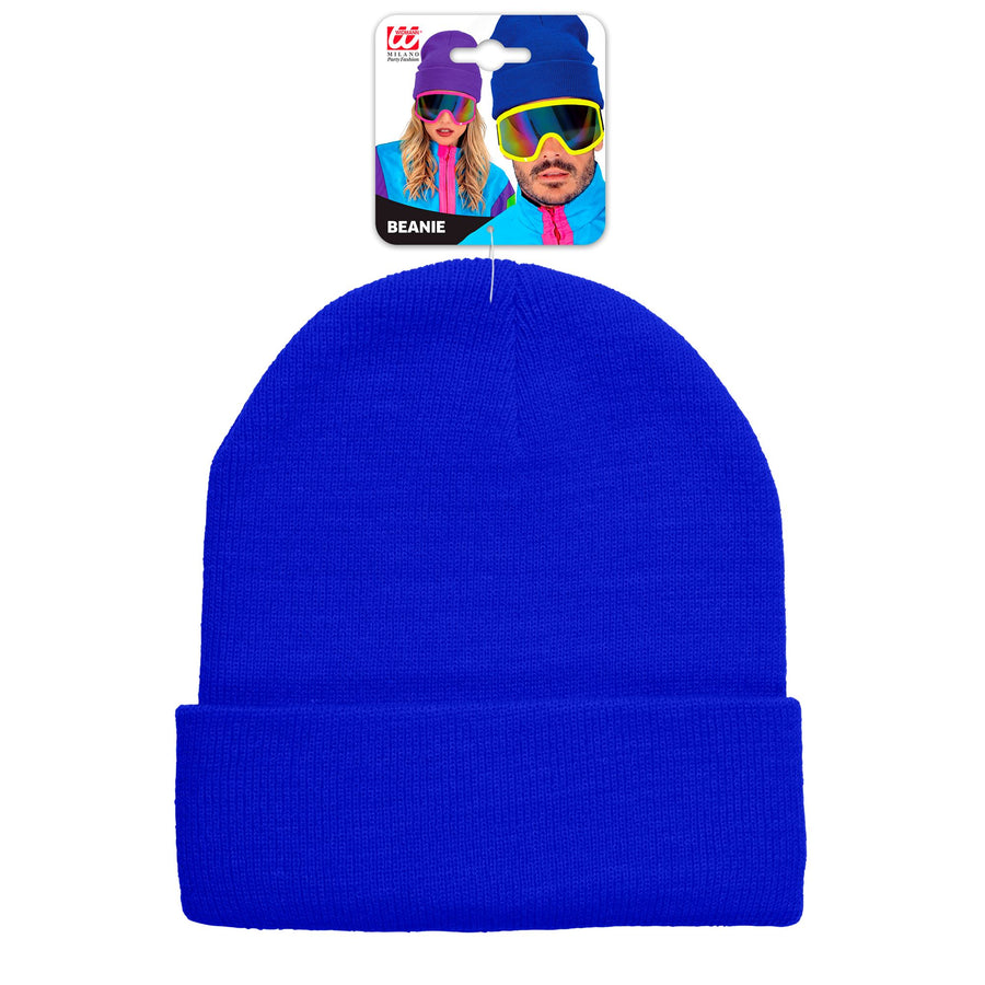 "MÜTZE BEANIE BLAU" Wolloptik – Detailansicht