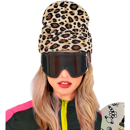 "MÜTZE BEANIE LEOPARDENMUSTER" Wolloptik – Ansicht 4