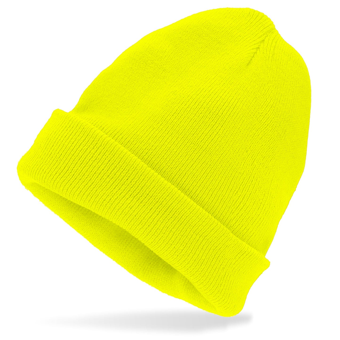 "MÜTZE BEANIE NEON GELB" WOLLOPTIK – Detailansicht