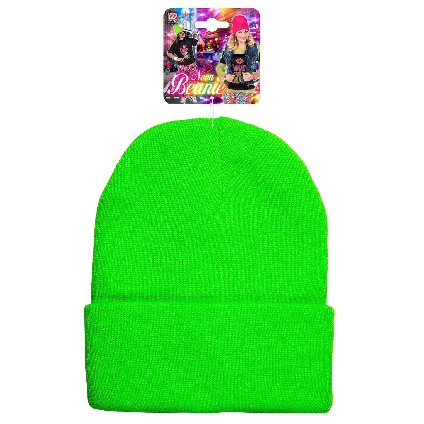 "MÜTZE BEANIE NEON GRÜN" WOLLOPTIK – Ansicht 3