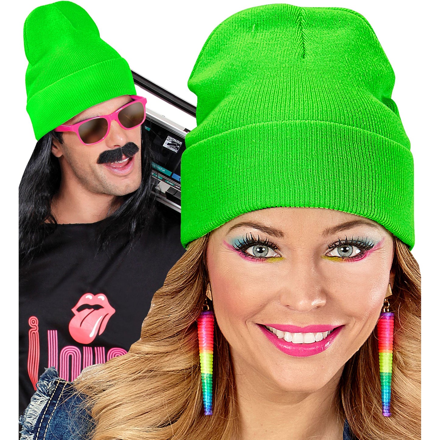 "MÜTZE BEANIE NEON GRÜN" WOLLOPTIK – Ansicht 9
