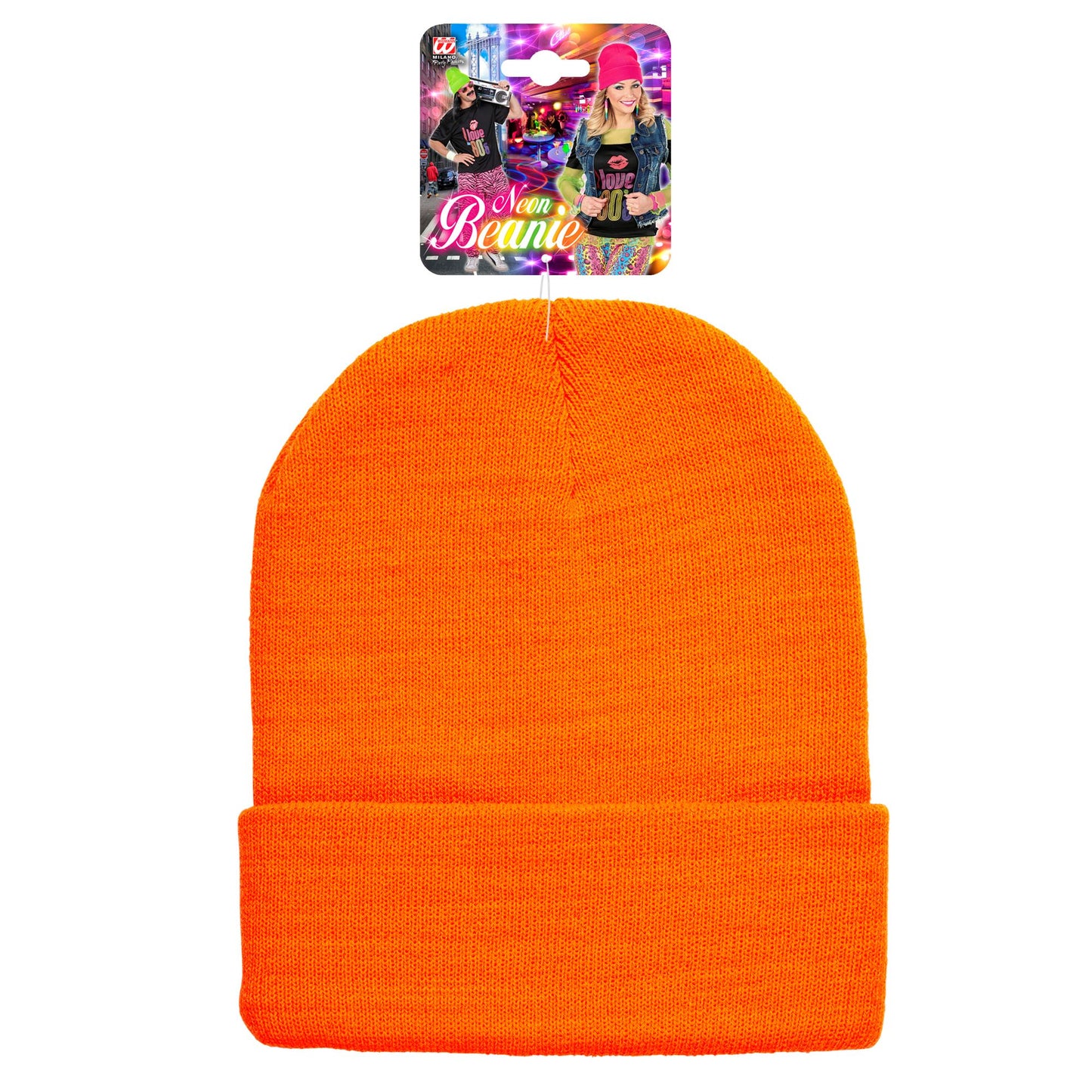 "MÜTZE BEANIE NEON ORANGE" WOLLOPTIK – Ansicht 3