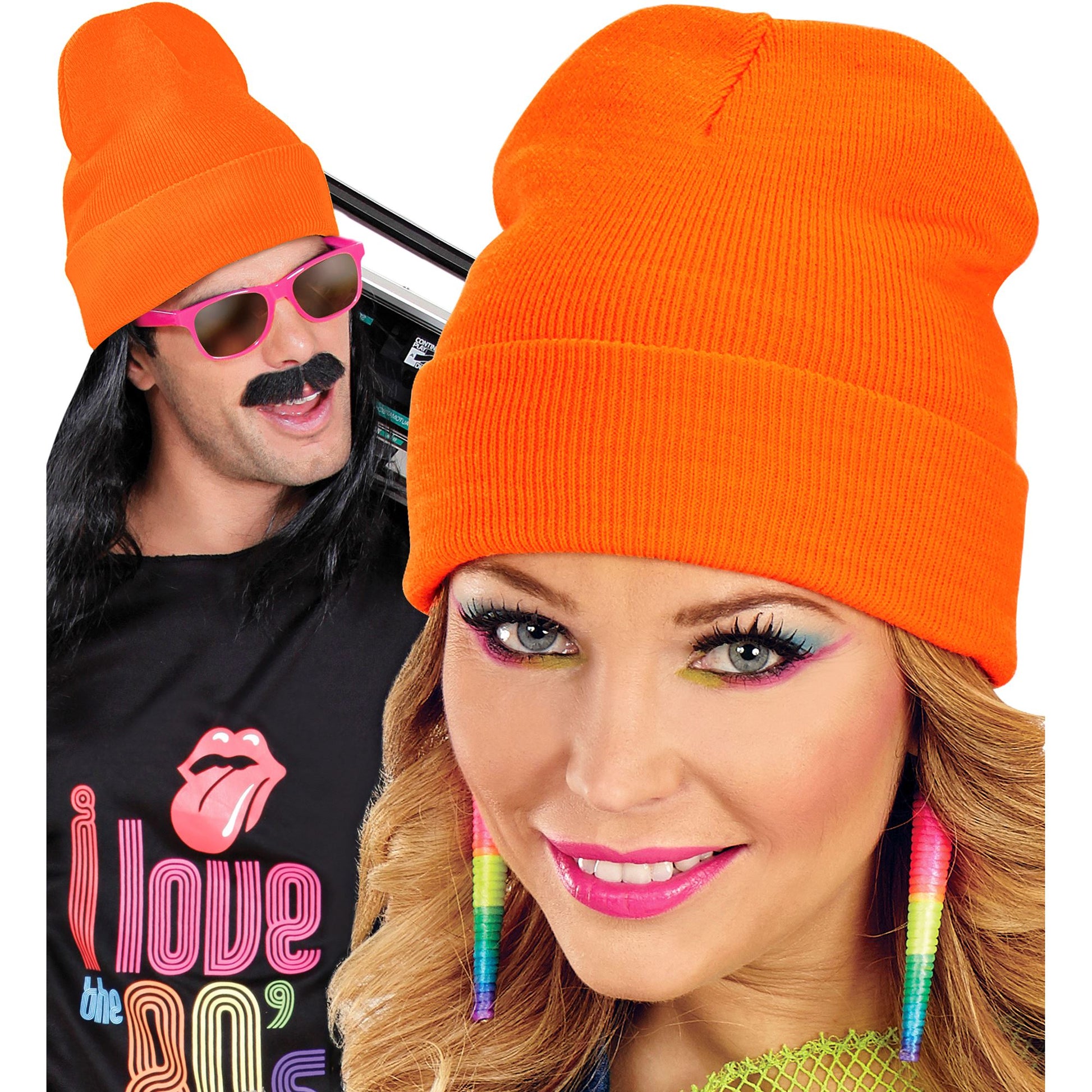 "MÜTZE BEANIE NEON ORANGE" WOLLOPTIK – Ansicht 6