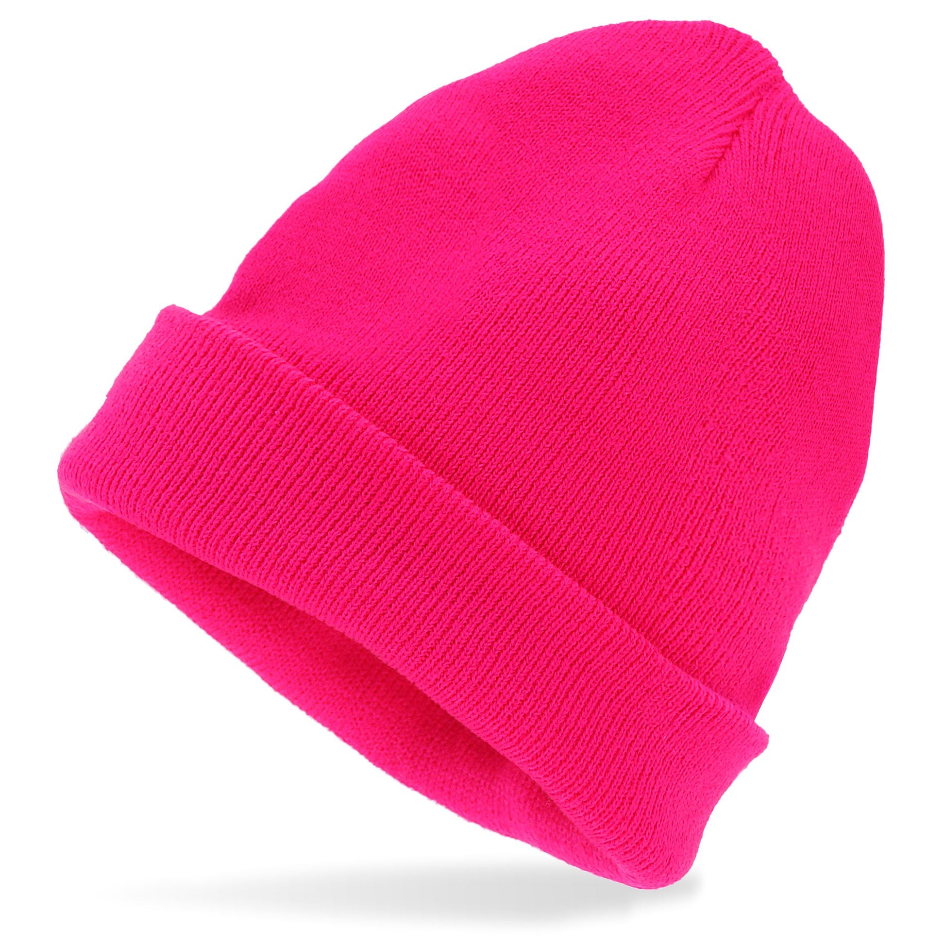 "MÜTZE BEANIE NEON PINK" WOLLOPTIK – Detailansicht