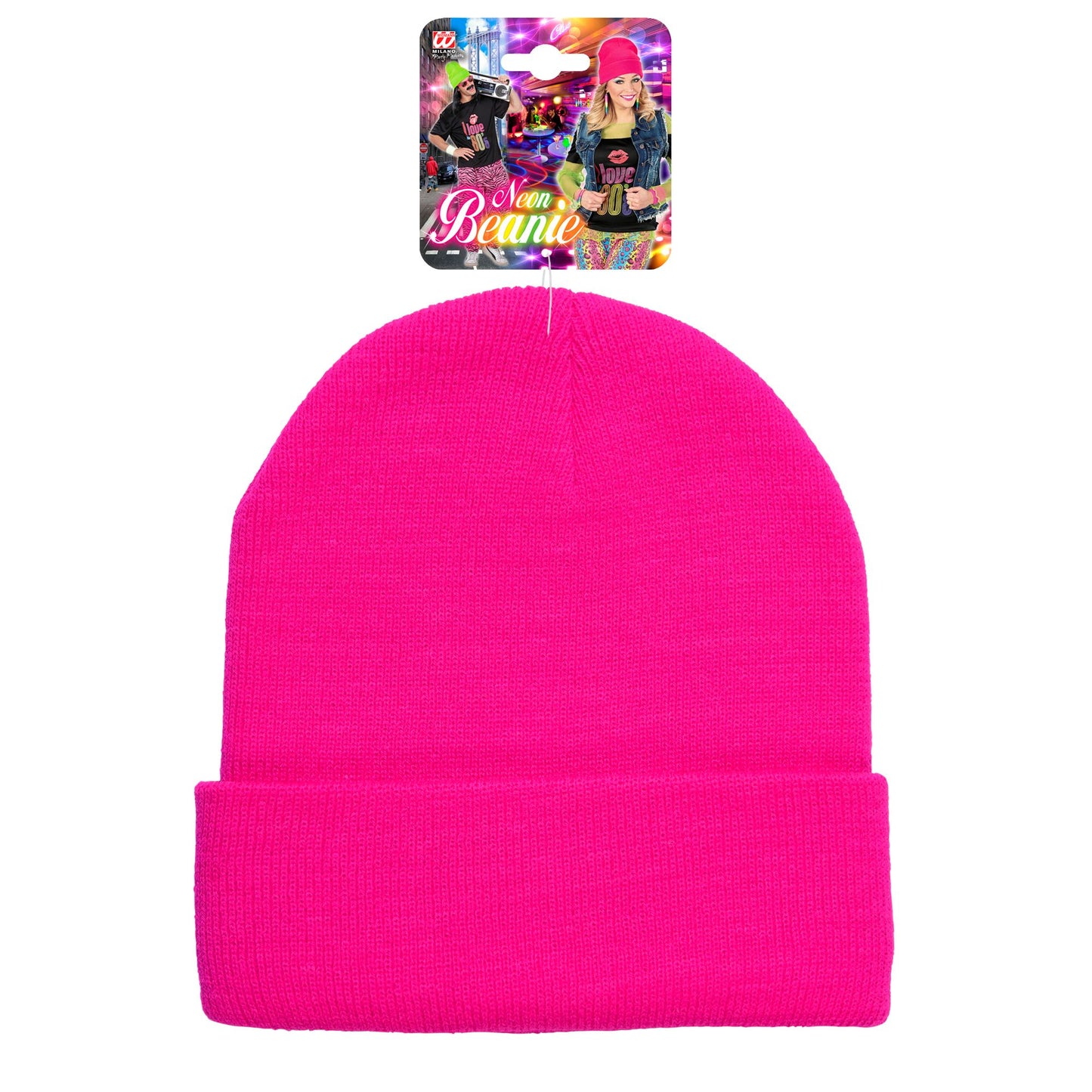 "MÜTZE BEANIE NEON PINK" WOLLOPTIK – Ansicht 3