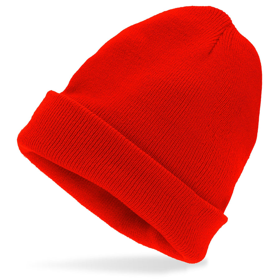 "MÜTZE BEANIE ROT" Wolloptik – Vorderansicht
