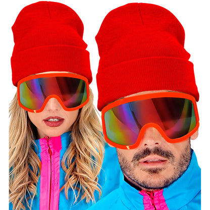 "MÜTZE BEANIE ROT" Wolloptik – Ansicht 4